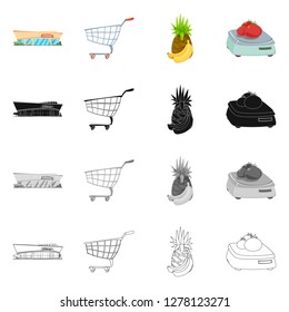 Vector illustration of food and drink icon. Collection of food and store vector icon for stock.