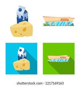 Vector illustration of food and drink logo. Collection of food and store vector icon for stock.
