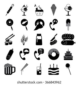 vector illustration of food and drink vector set icon