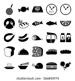 vector illustration of food and drink vector set icon