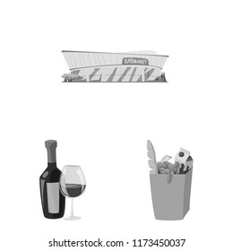 Vector illustration of food and drink sign. Collection of food and store vector icon for stock.