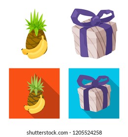 Vector illustration of food and drink sign. Set of food and store vector icon for stock.
