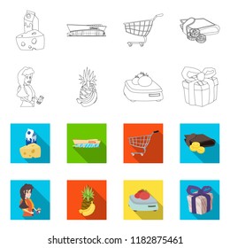 Vector illustration of food and drink symbol. Collection of food and store vector icon for stock.