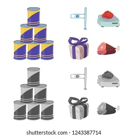 Vector illustration of food and drink symbol. Set of food and store vector icon for stock.