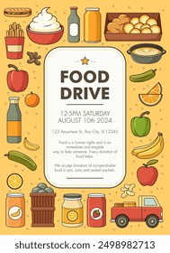 A vector illustration of Food Drive Donation Template