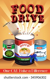 A Vector Illustration Of Food Drive Poster Design