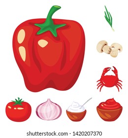 Vector illustration of food  and flavors icon. Collection of food  and ingredient  vector icon for stock.