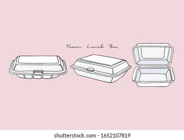 Vector Illustration of Food Foam Box