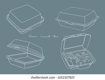 Vector Illustration of Food Foam Box