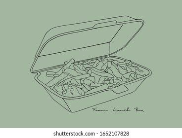 Vector Illustration of Food Foam Box