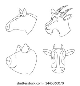 Vector illustration of food and homemade sign. Collection of food and homestead vector icon for stock.