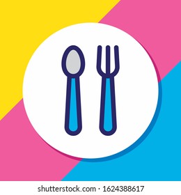 Vector illustration of food icon colored line. Beautiful entertainment element also can be used as dishware icon element.