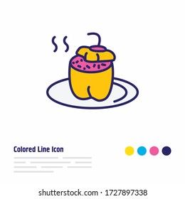 Vector illustration of food icon colored line. Beautiful culinary element also can be used as bulgarian stuffed peppers icon element.
