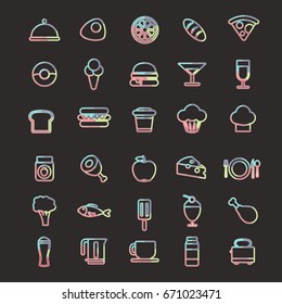 vector illustration of Food Icons
