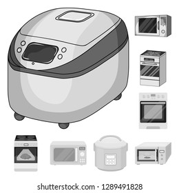 Vector illustration of food and inside icon. Set of food and cooker vector icon for stock.