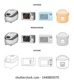 Vector illustration of food and inside icon. Set of food and cooker stock symbol for web.