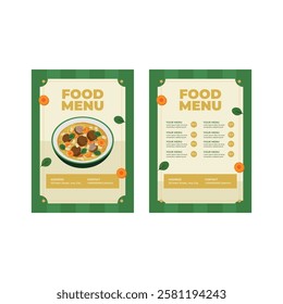 Vector illustration of food menu flyer template design