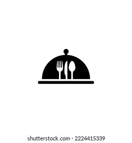 vector illustration of a food menu tray and spoon for an icon, symbol or logo. suitable for restaurant logos, cafes and other places to eat