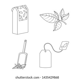 Vector illustration of food and natural sign. Set of food and black vector icon for stock.