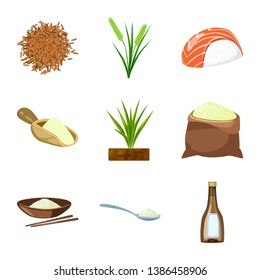 Vector illustration of food and organic icon. Set of food and agricultural vector icon for stock.