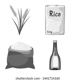 Vector illustration of food and organic sign. Set of food and agricultural vector icon for stock.