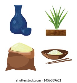 Vector illustration of food and organic symbol. Collection of food and agricultural stock vector illustration.