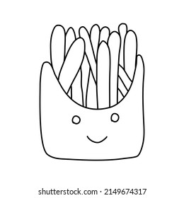vector illustration food outline french fries