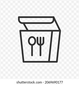 Ilustración vectorial del icono de empaque de alimentos en color oscuro y fondo transparente (png).