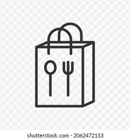 Vector Illustration Of Food Paper Bag Icon In Dark Color And Transparent Background(png).