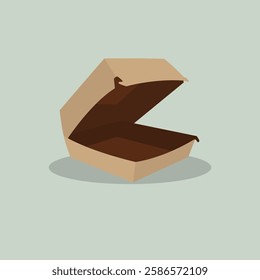 Vector illustration of food paper packaging in cartoon flat style.  Reusable or recycle product for fast food package. Take away food supplies product industry