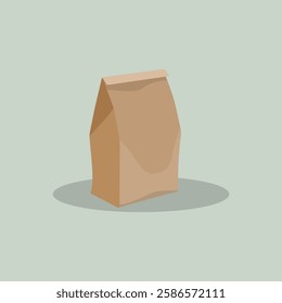 Vector illustration of food paper packaging in cartoon flat style.  Reusable or recycle product for fast food package. Take away food supplies product industry