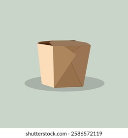 Vector illustration of food paper packaging in cartoon flat style.  Reusable or recycle product for fast food package. Take away food supplies product industry