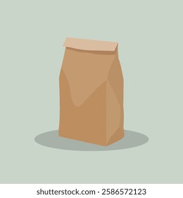 Vector illustration of food paper packaging in cartoon flat style.  Reusable or recycle product for fast food package. Take away food supplies product industry