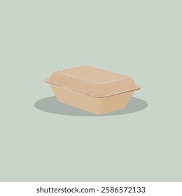 Vector illustration of food paper packaging in cartoon flat style.  Reusable or recycle product for fast food package. Take away food supplies product industry