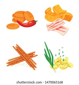 Vector illustration of food and product symbol. Collection of food and party vector icon for stock.