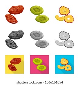 Vector illustration of food  and raw  icon. Collection of food  and nature   stock vector illustration.