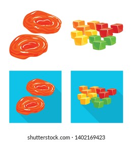 Vector illustration of food  and raw  icon. Collection of food  and nature   vector icon for stock.