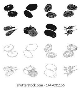 Vector illustration of food and raw icon. Collection of food and nature stock vector illustration.