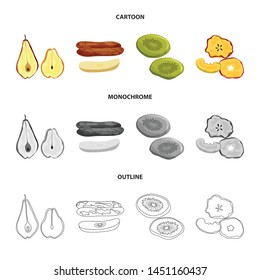 Vector illustration of food and raw icon. Collection of food and nature vector icon for stock.