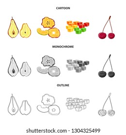 Vector illustration of food  and raw  logo. Collection of food  and nature   stock vector illustration.