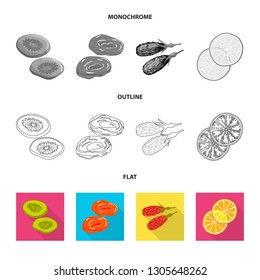 Vector illustration of food  and raw  logo. Set of food  and nature   stock symbol for web.