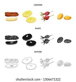 Vector illustration of food  and raw  logo. Set of food  and nature   stock symbol for web.
