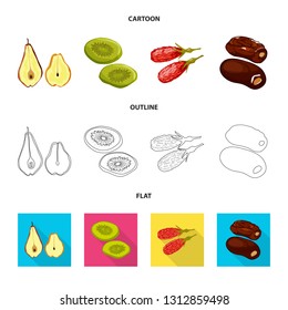 Vector illustration of food  and raw  logo. Collection of food  and nature   stock symbol for web.