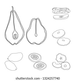Vector illustration of food  and raw  logo. Set of food  and nature  stock vector illustration.
