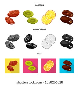 Vector illustration of food  and raw  logo. Set of food  and nature   vector icon for stock.
