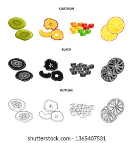 Vector illustration of food  and raw  logo. Set of food  and nature   stock symbol for web.