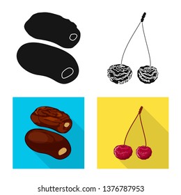 Vector illustration of food  and raw  logo. Collection of food  and nature   vector icon for stock.
