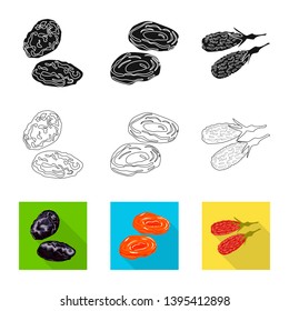 Vector illustration of food  and raw  logo. Collection of food  and nature   vector icon for stock.