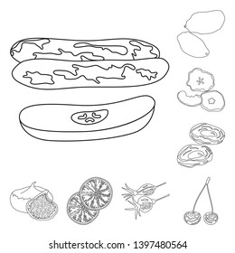 Vector illustration  food  and raw  logo. Set  food  and nature  stock symbol for web.