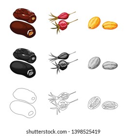 Vector illustration of food  and raw  logo. Set of food  and nature   stock vector illustration.